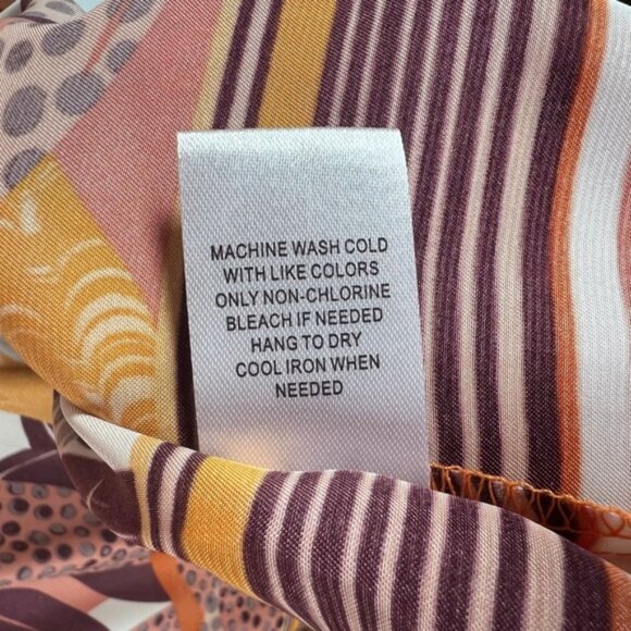 NWT DR2 Daniel Rainn Tropical Satin Ruana Wide 3/4 Sleeves Beaded Drawstring S/M - Picture 16 of 16